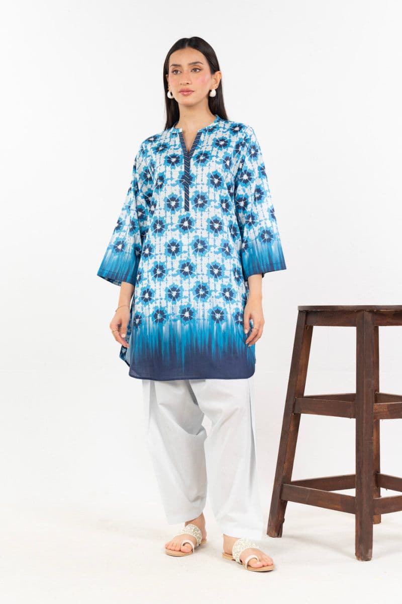 Blue Printed Cambric Ready-to-Wear Shirt thumbnail