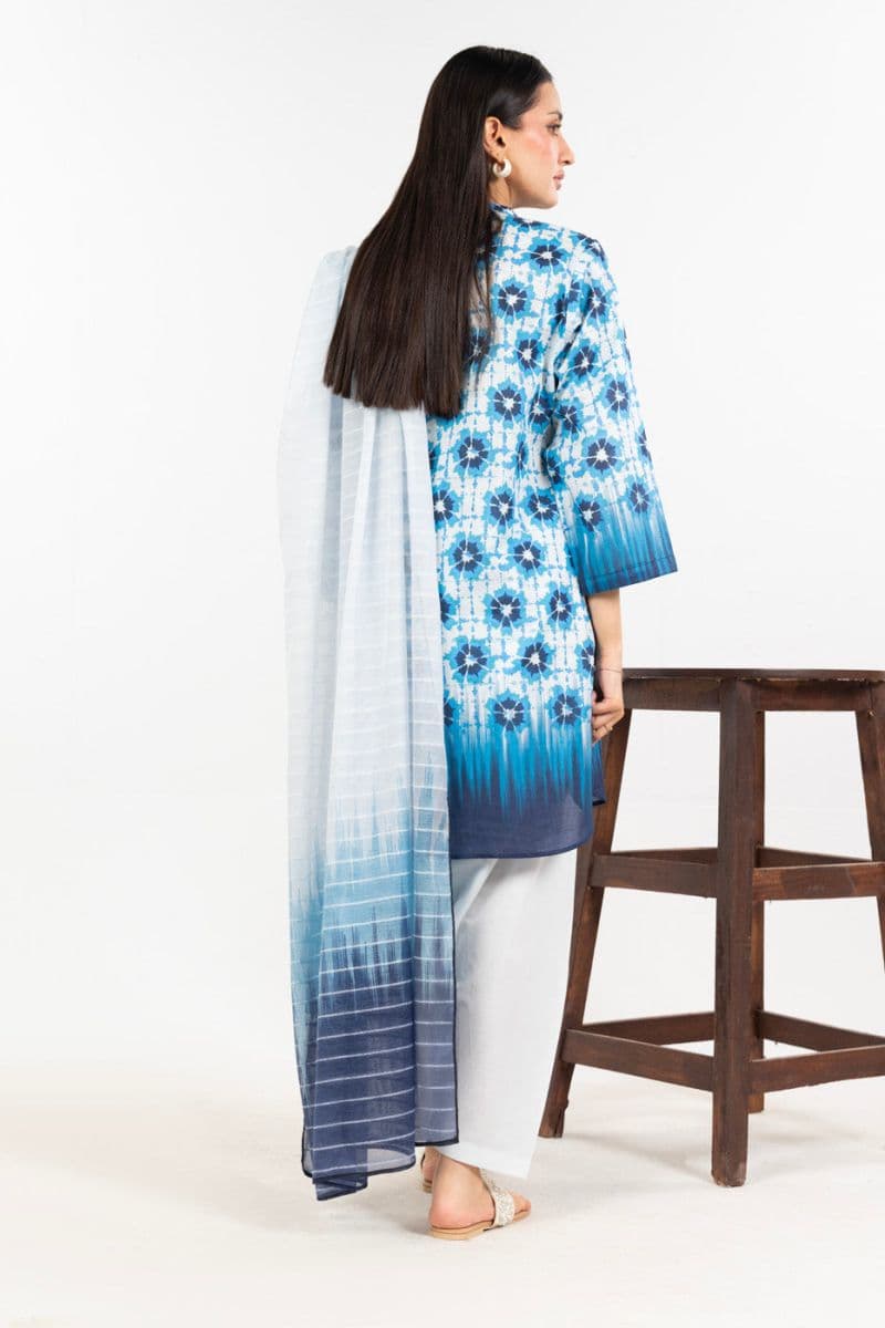 Blue Printed Cambric Ready-to-Wear Shirt thumbnail
