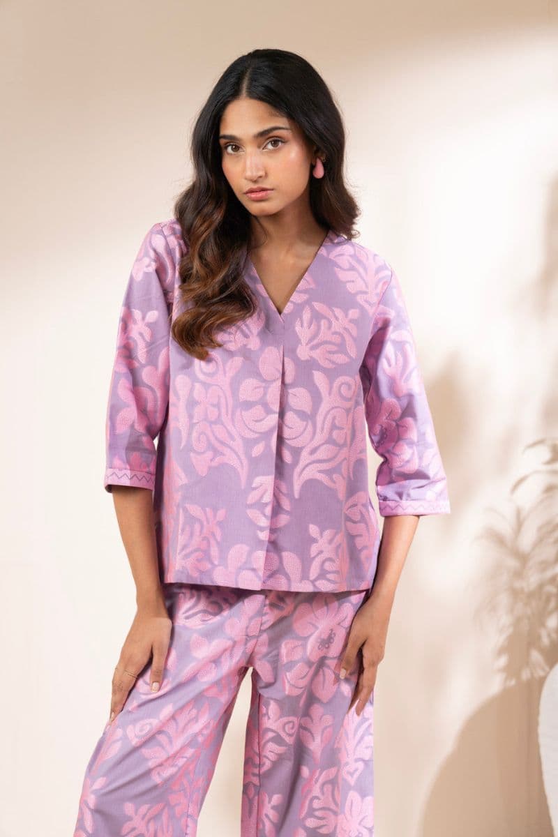 Pink/Purple Jacquard Ready-to-Wear Shirt thumbnail