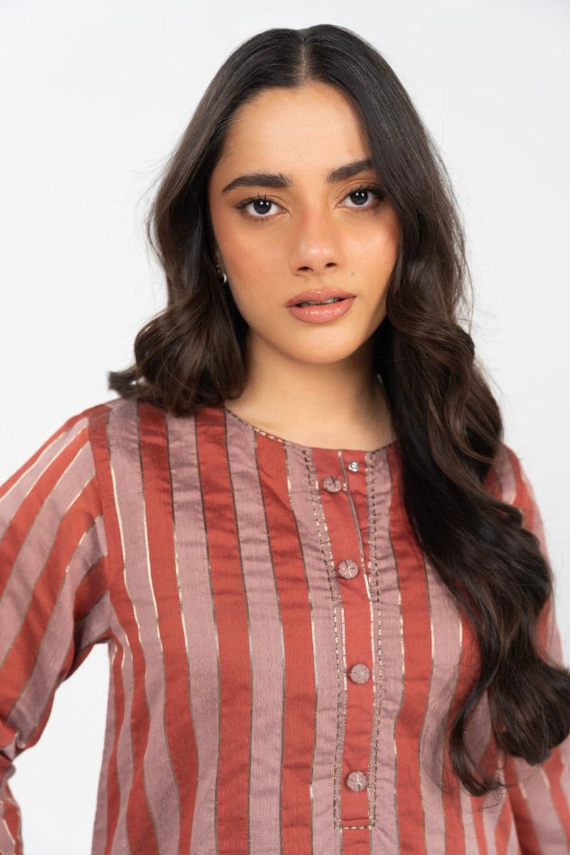 Rust Zari Lawn Ready-to-Wear Shirt thumbnail