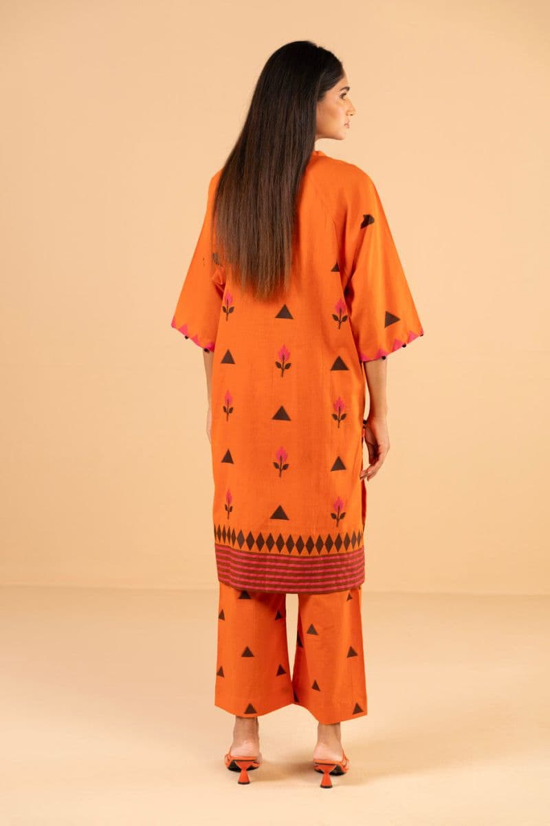 Orange Printed Jacquard Ready-to-Wear Shirt thumbnail