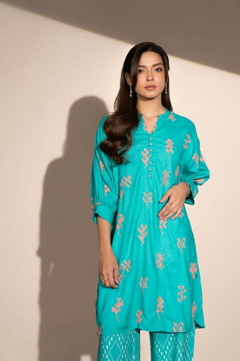 Green Embroidered Silk Ready-to-Wear Shirt thumbnail