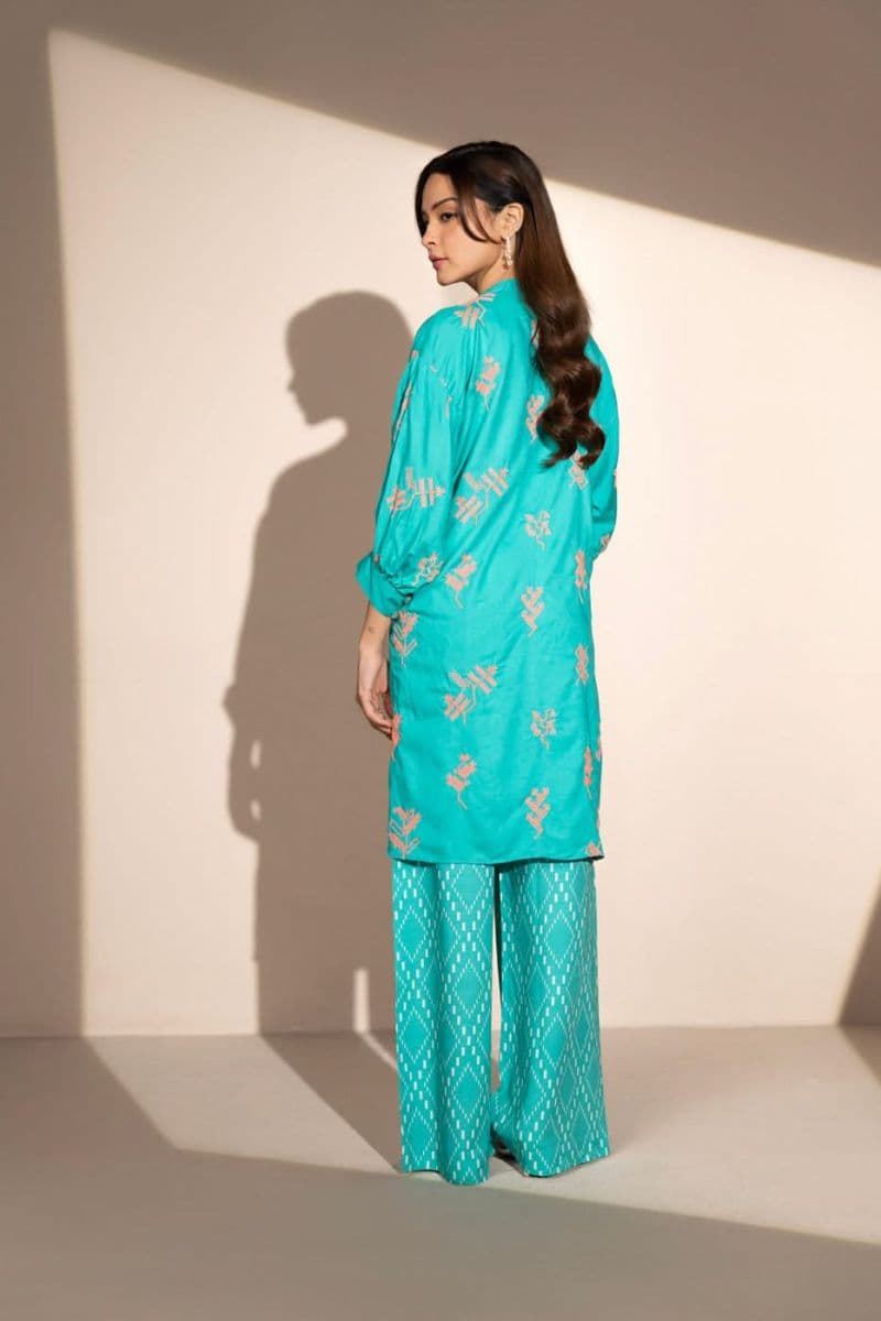 Green Embroidered Silk Ready-to-Wear Shirt thumbnail