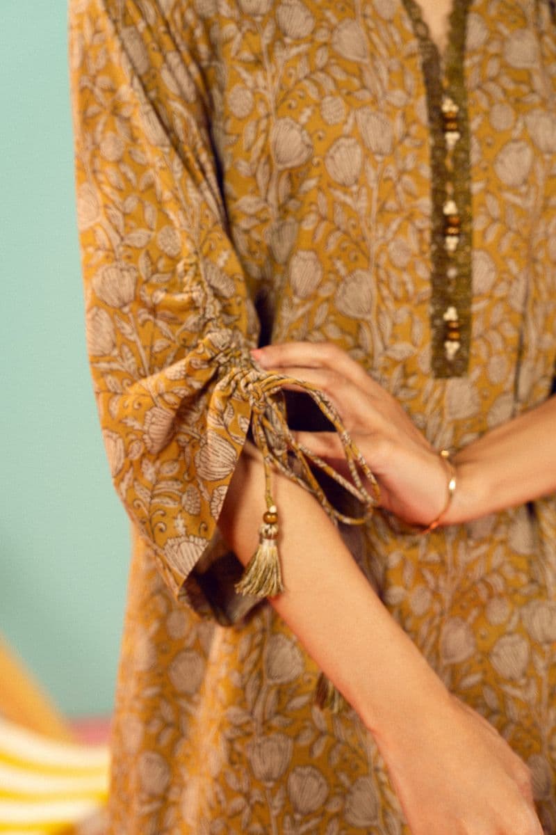 Mustard Printed Lawn 3 Piece Unstitched Suit thumbnail