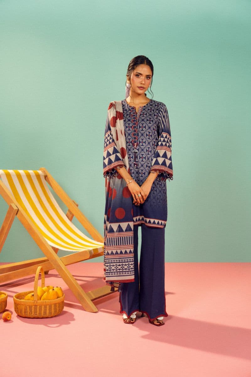 Blue Printed Lawn 3 Piece Unstitched Suit thumbnail