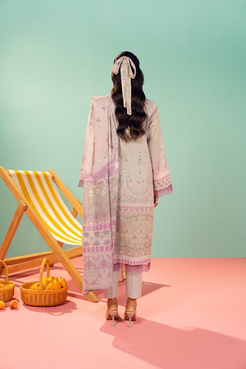Grey Printed Lawn 3 Piece Unstitched Suit thumbnail