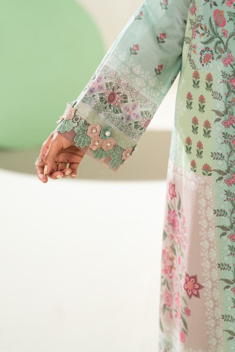 Green Printed Lawn 3 Piece Unstitched Suit thumbnail