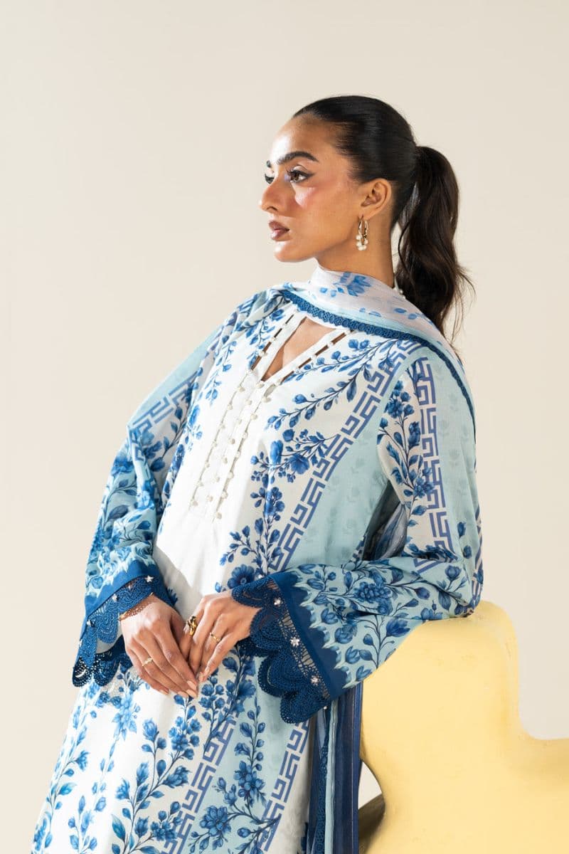 Blue Printed Lawn 3 Piece Unstitched Suit thumbnail