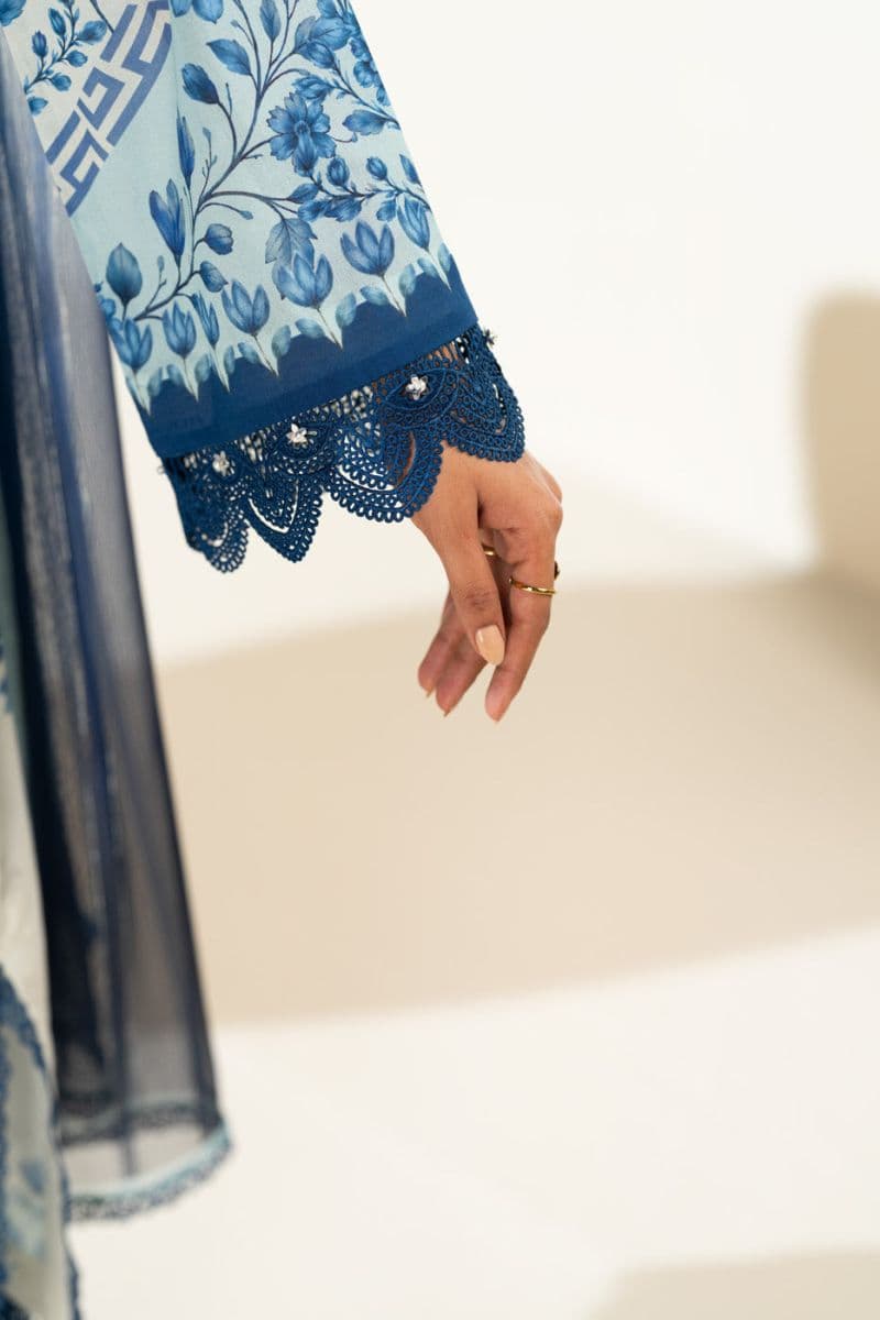 Blue Printed Lawn 3 Piece Unstitched Suit thumbnail