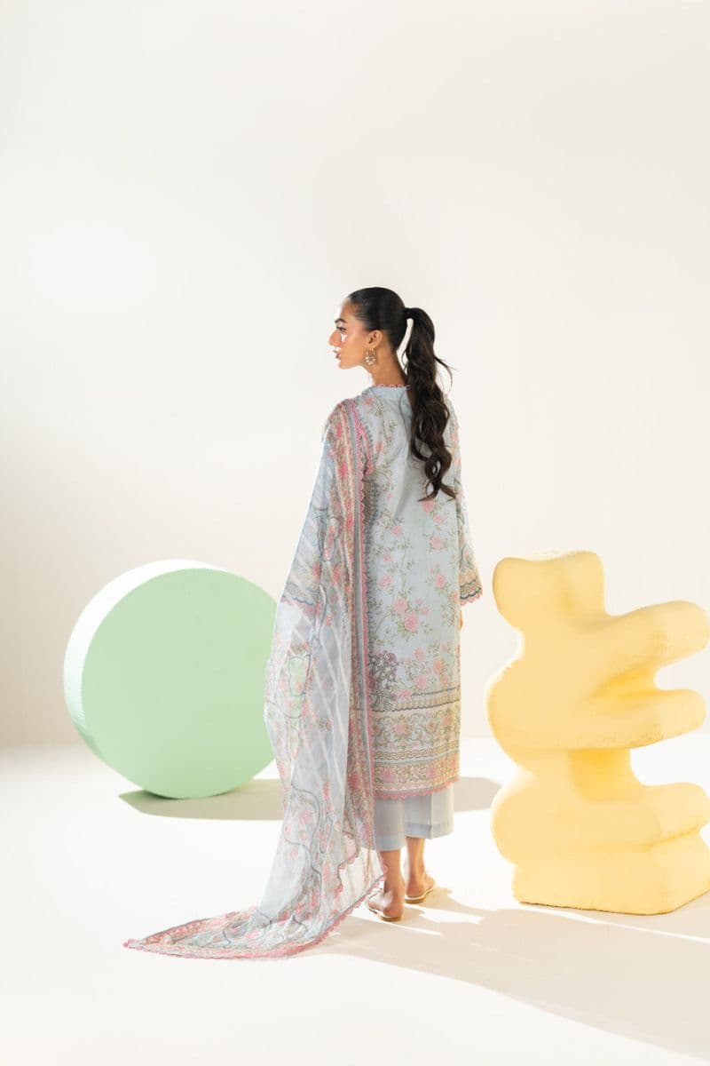Blue Embroidered Lawn 3 Piece Unstitched Suit thumbnail