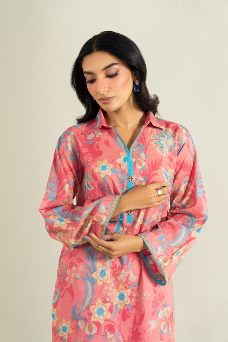 Red Printed Lawn 2 Piece Unstitched Suit thumbnail