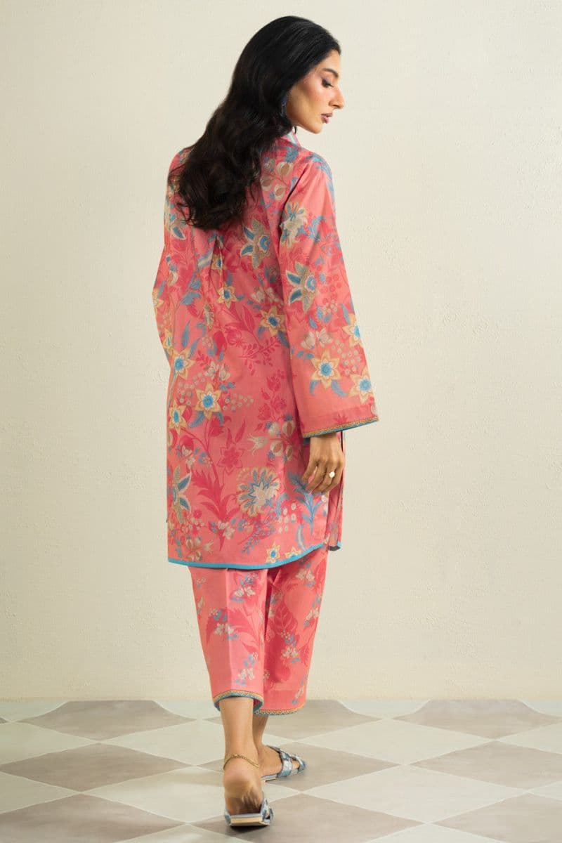 Red Printed Lawn 2 Piece Unstitched Suit thumbnail