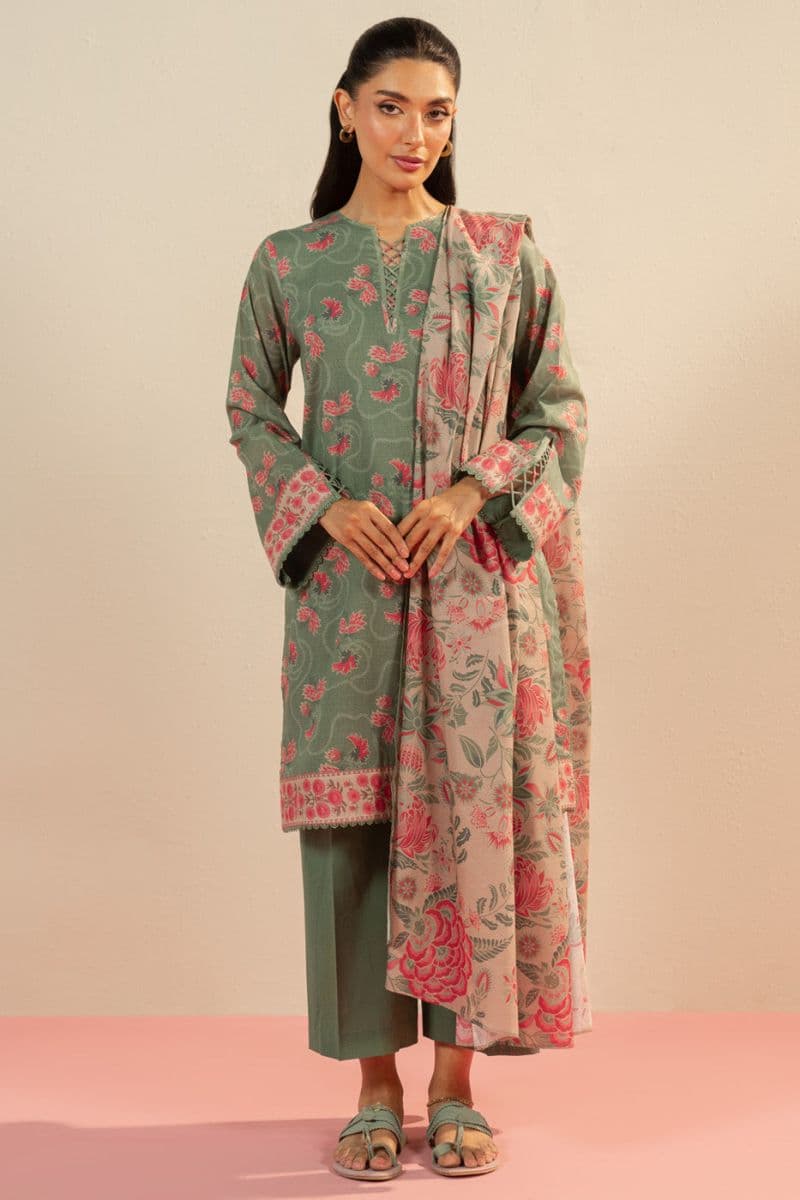 Olive Printed Cambric 2 Piece Dupatta thumbnail