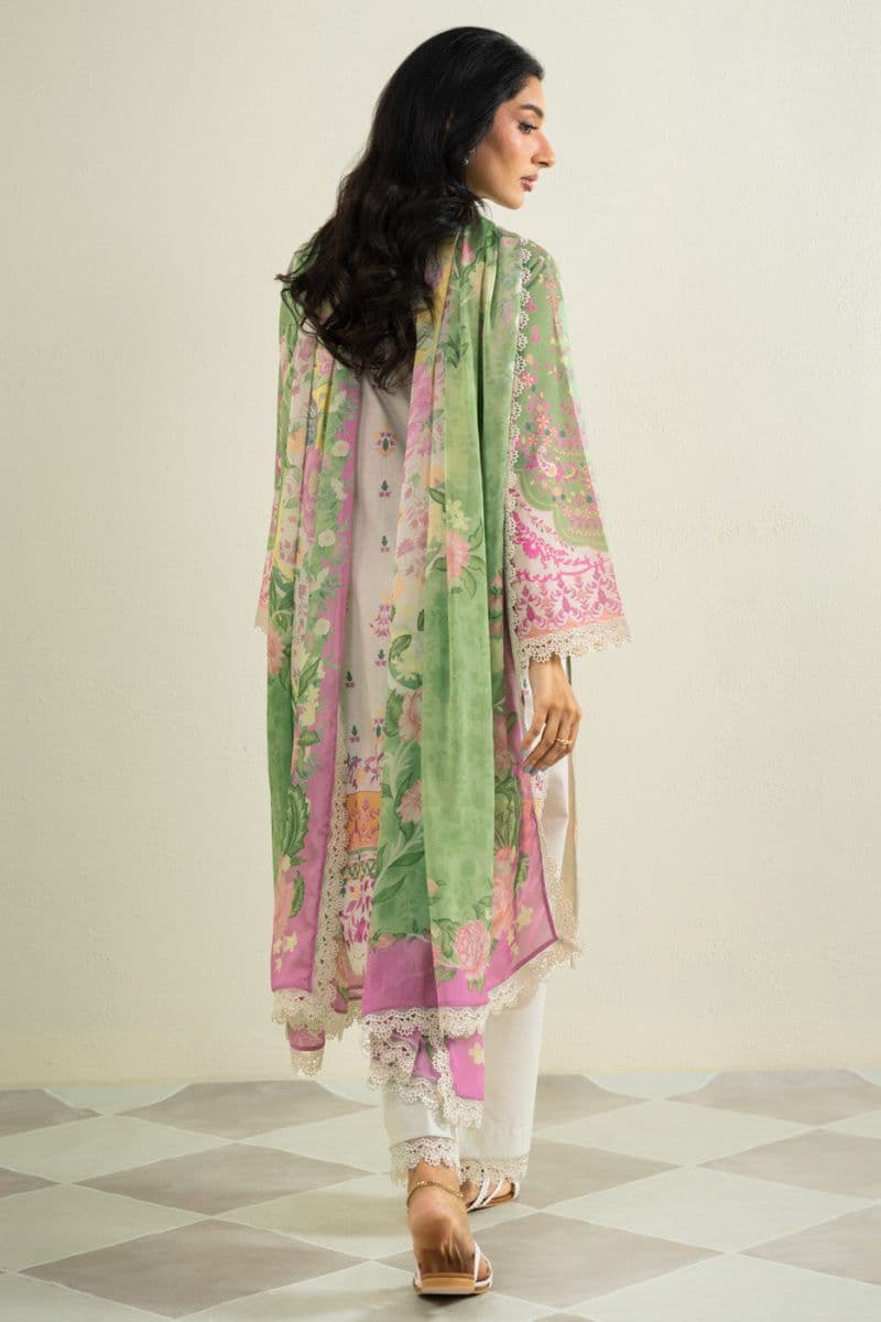 Beige Embroidered Lawn 3 Piece Unstitched Suit thumbnail