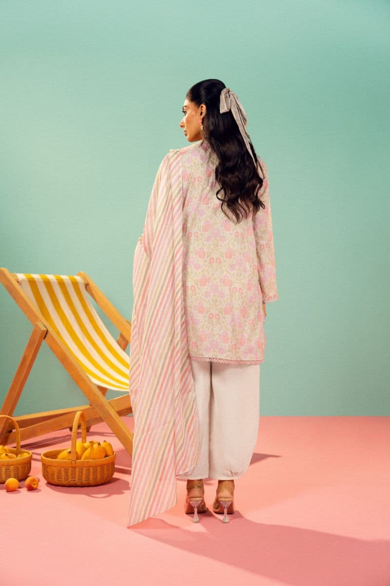 White Printed Lawn 3 Piece Unstitched Suit thumbnail