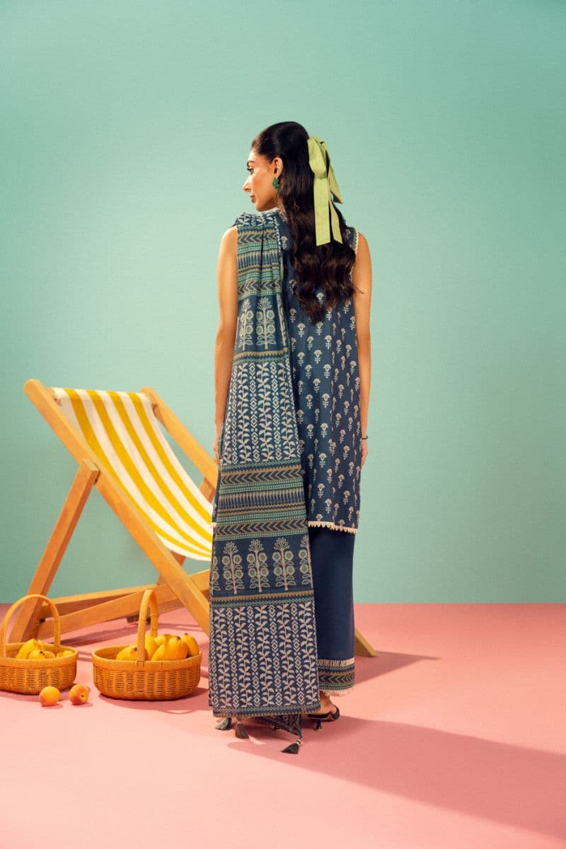 Blue Printed Lawn 3 Piece Unstitched Suit thumbnail