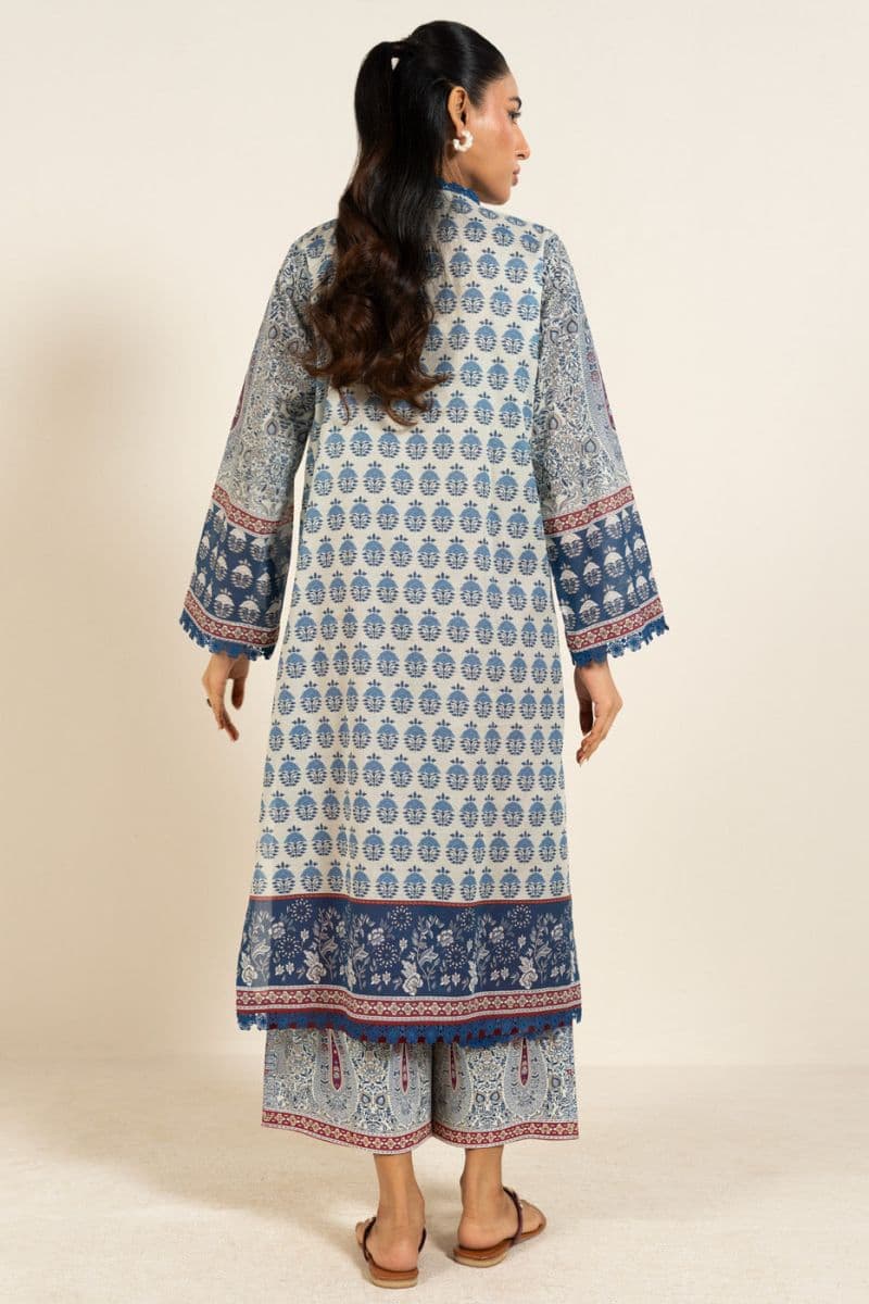 Beige Printed Lawn 2 Piece Unstitched Suit thumbnail