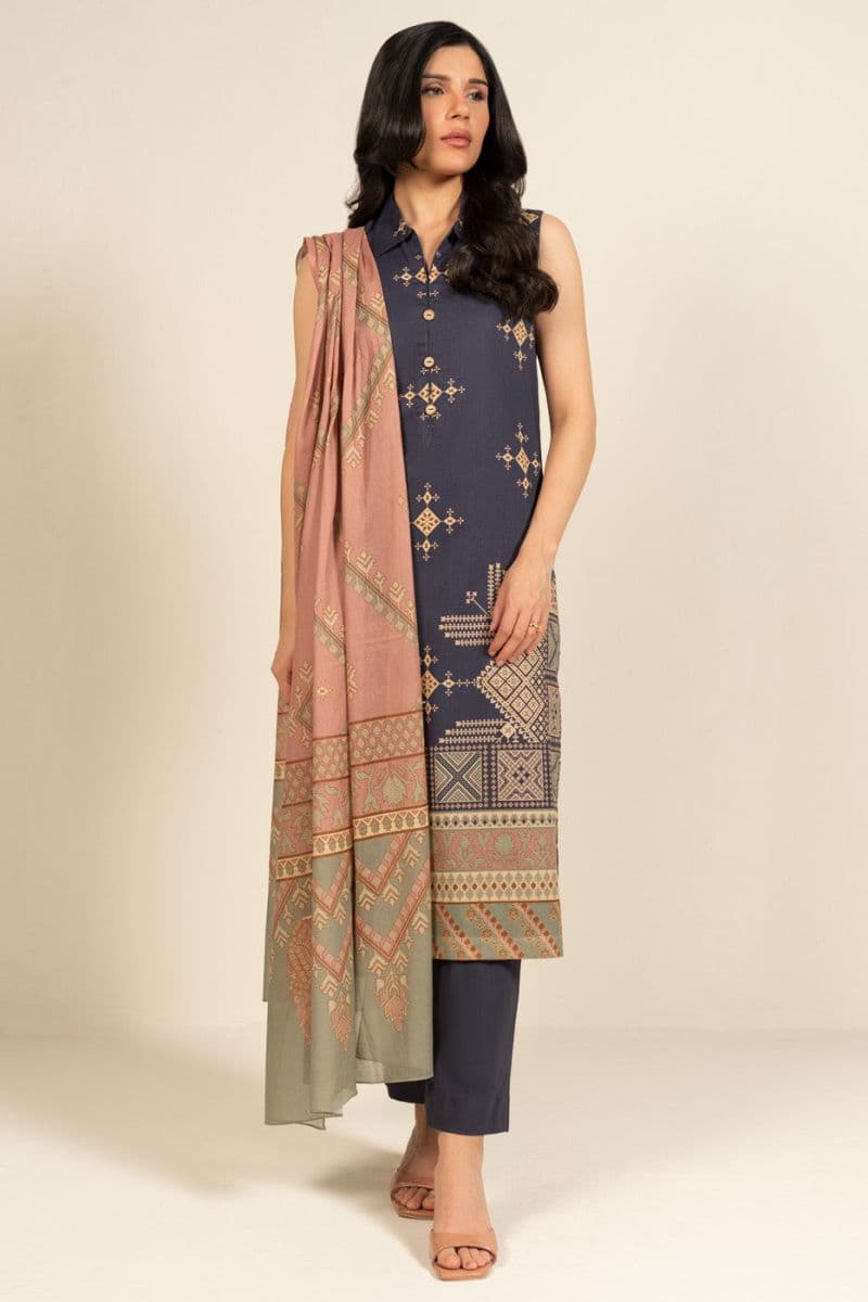 Blue Printed Lawn 3 Piece Unstitched Suit thumbnail
