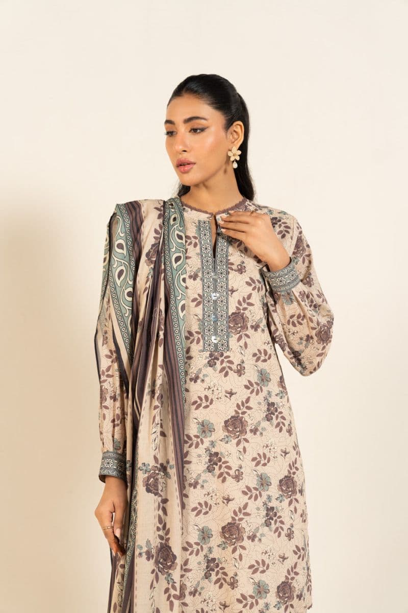 Cream Printed Lawn 2 Piece Dupatta thumbnail