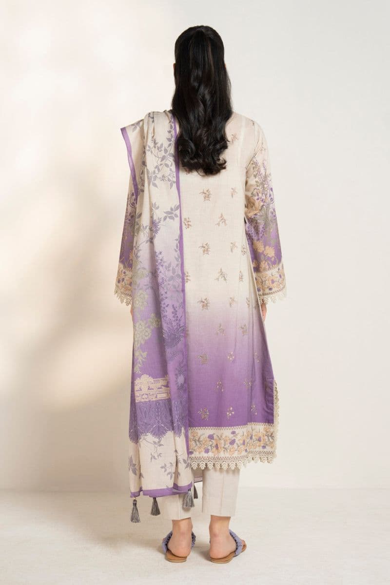 Purple Printed Lawn 3 Piece Unstitched Suit thumbnail