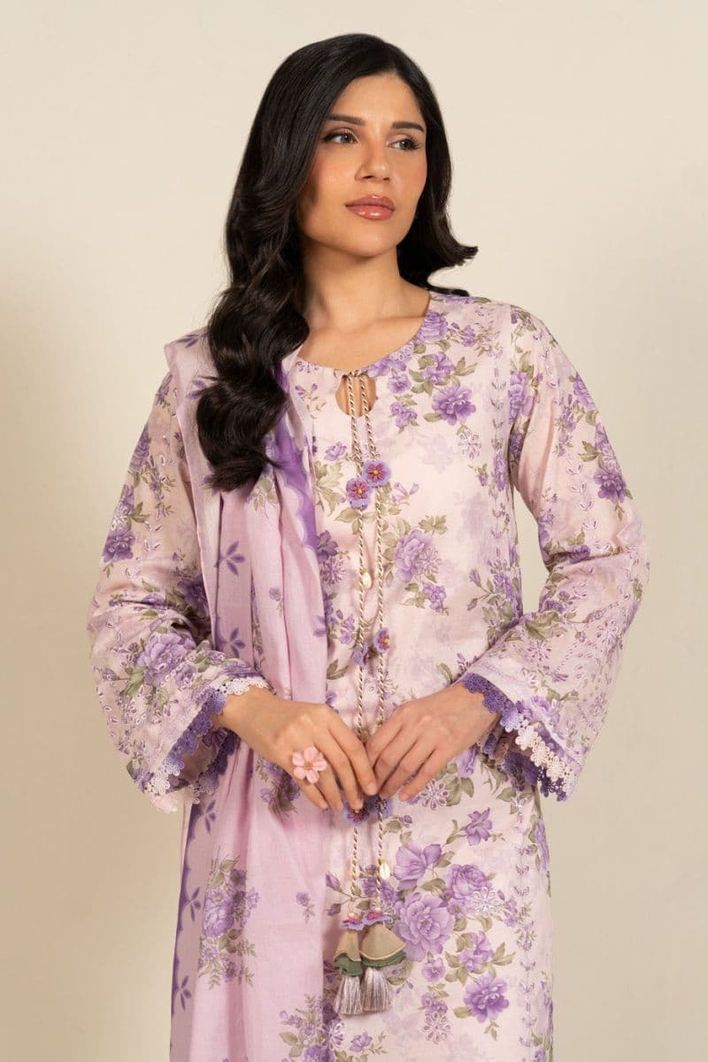 Blue Embroidered Lawn 3 Piece Unstitched Suit thumbnail