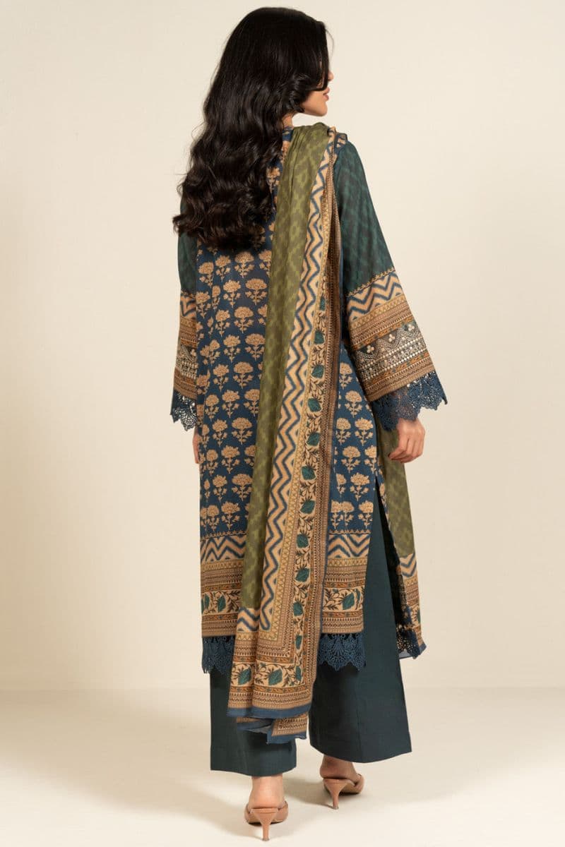 Blue Embroidered Lawn 3 Piece Unstitched Suit thumbnail