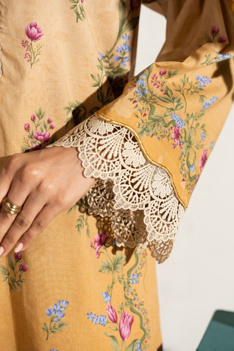 Mustard Printed Lawn Dupatta thumbnail