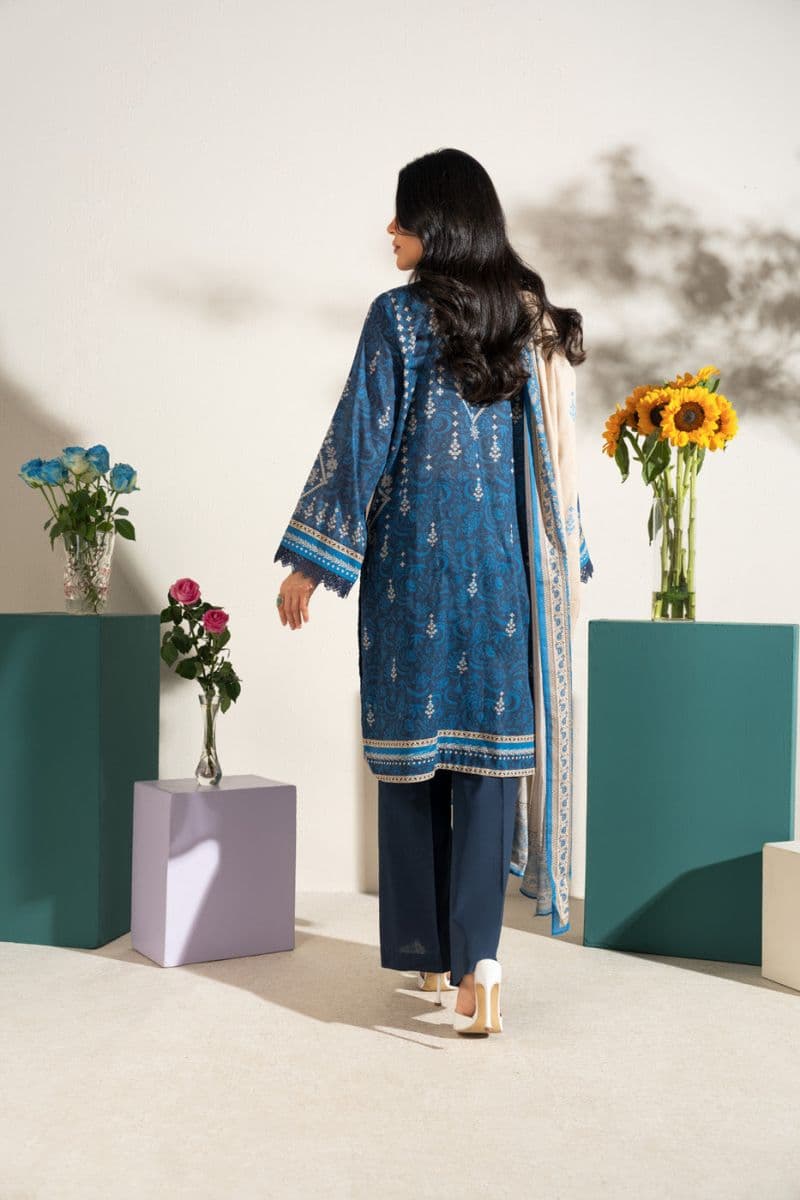 Blue Printed Lawn 3 Piece Unstitched Suit thumbnail