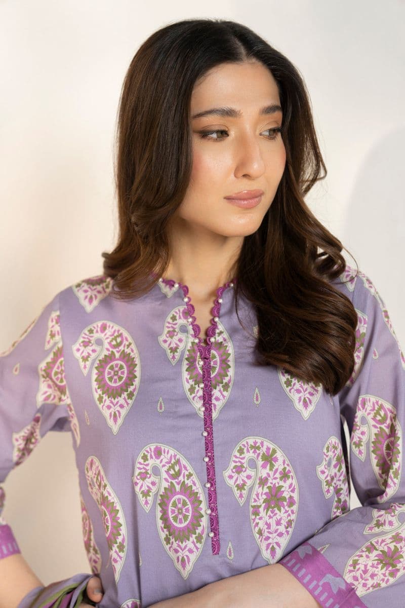 Lilac Printed Lawn 2 Piece Dupatta thumbnail