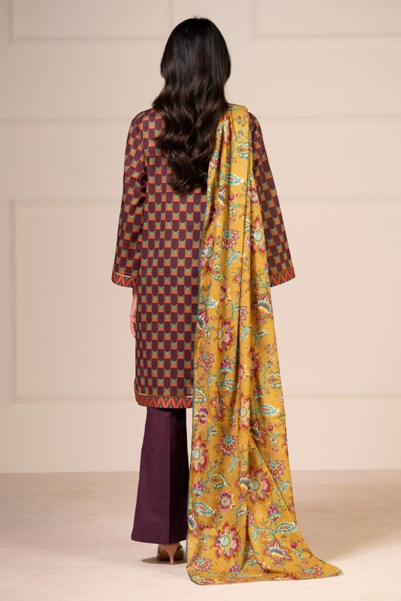 Purple Printed Lawn 2 Piece Dupatta thumbnail