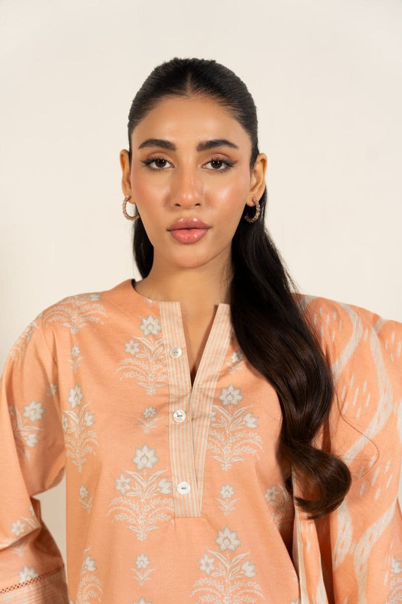 Peach Printed Lawn 2 Piece Dupatta thumbnail