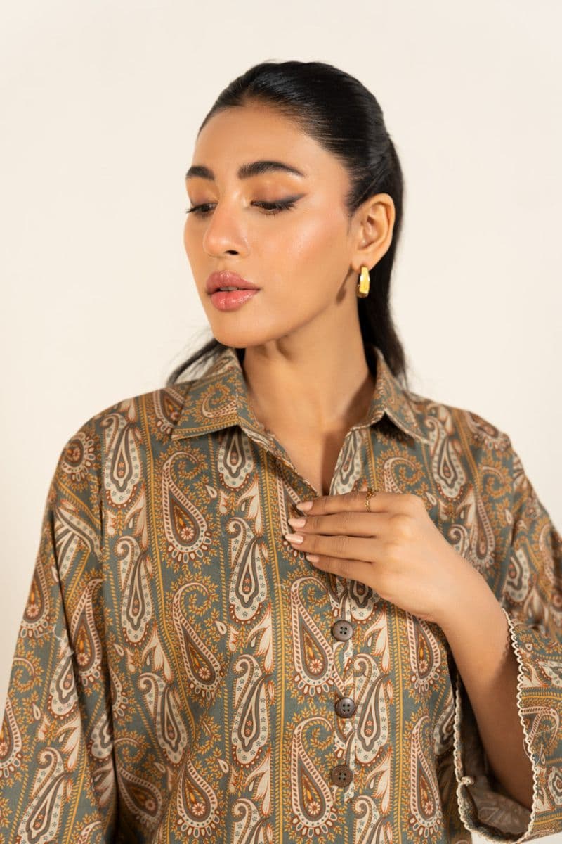 Green Printed Lawn 2 Piece Unstitched Suit thumbnail