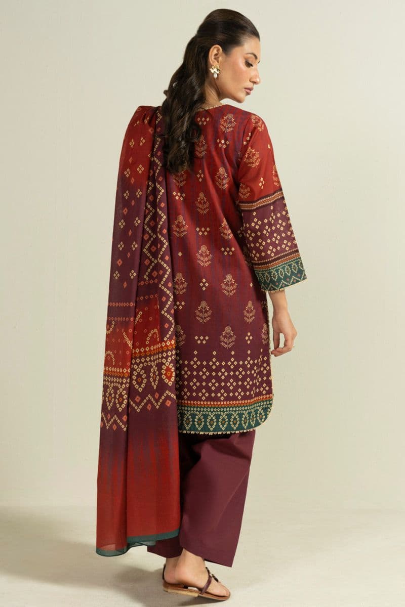 Terracotta Printed Lawn 2 Piece Dupatta thumbnail