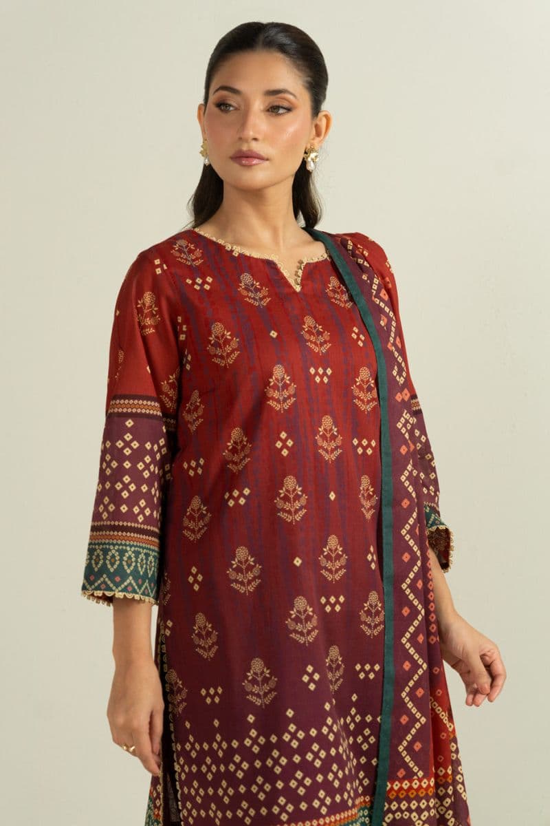 Terracotta Printed Lawn 2 Piece Dupatta thumbnail