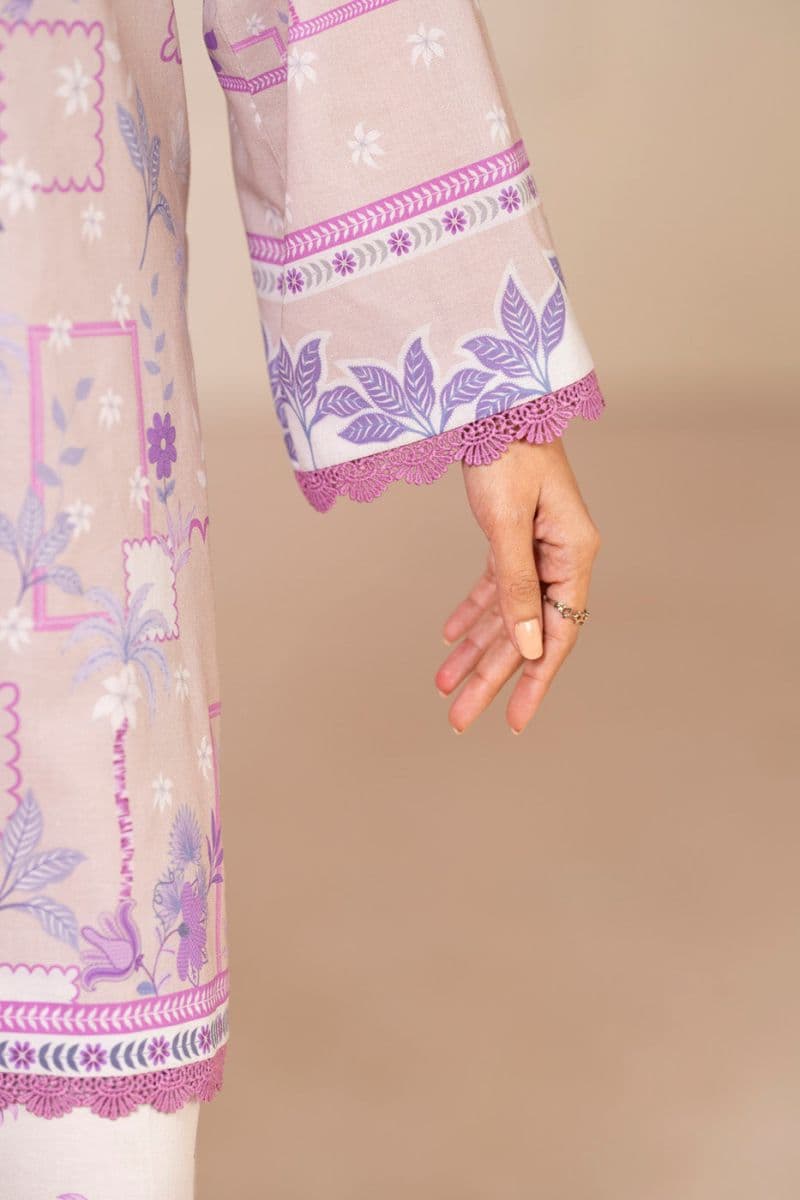 Sand Pink Printed Lawn 2 Piece Unstitched Suit thumbnail