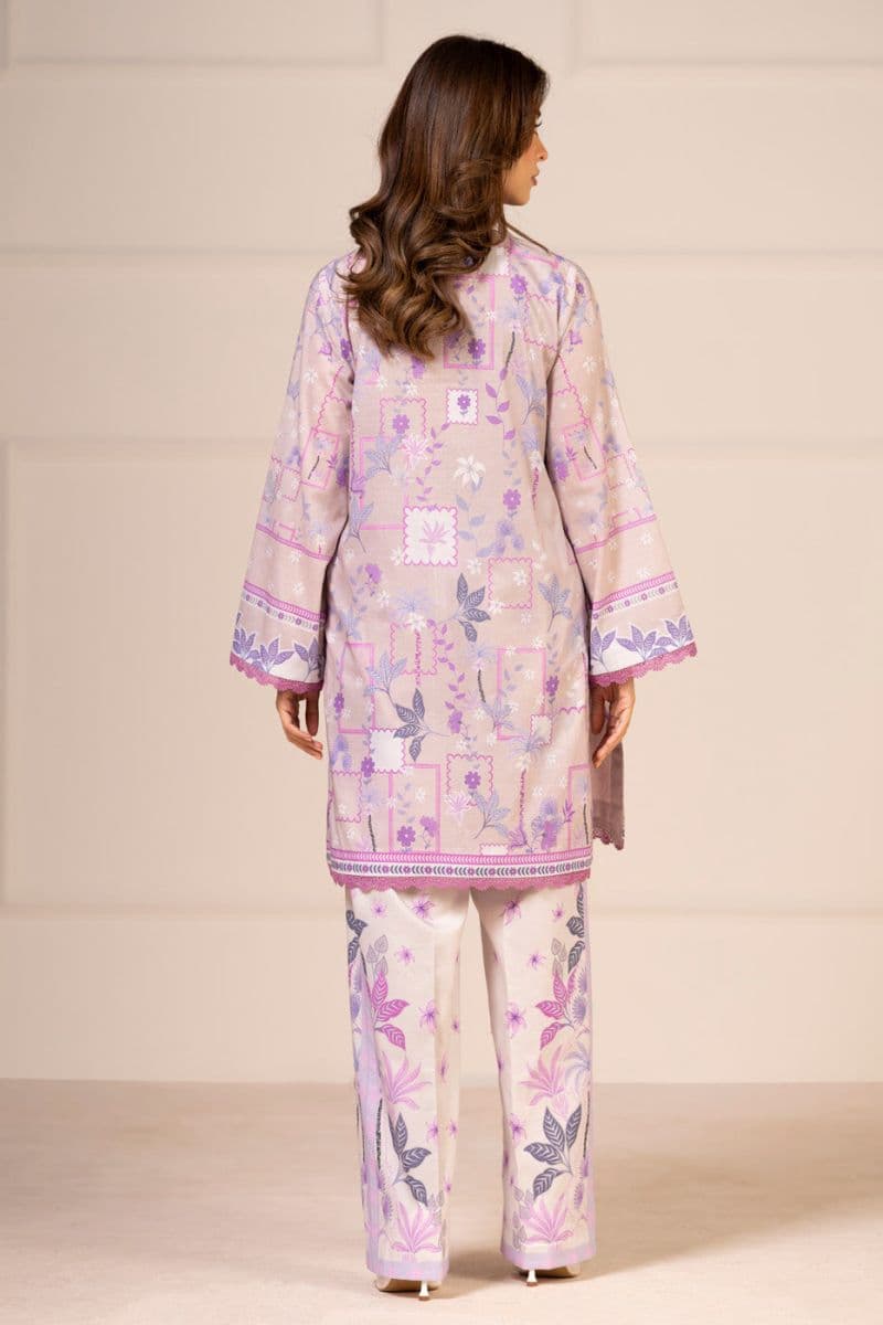 Sand Pink Printed Lawn 2 Piece Unstitched Suit thumbnail