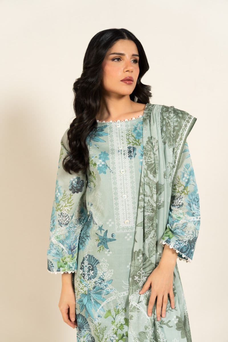 Blue Printed Lawn 2 Piece Dupatta thumbnail