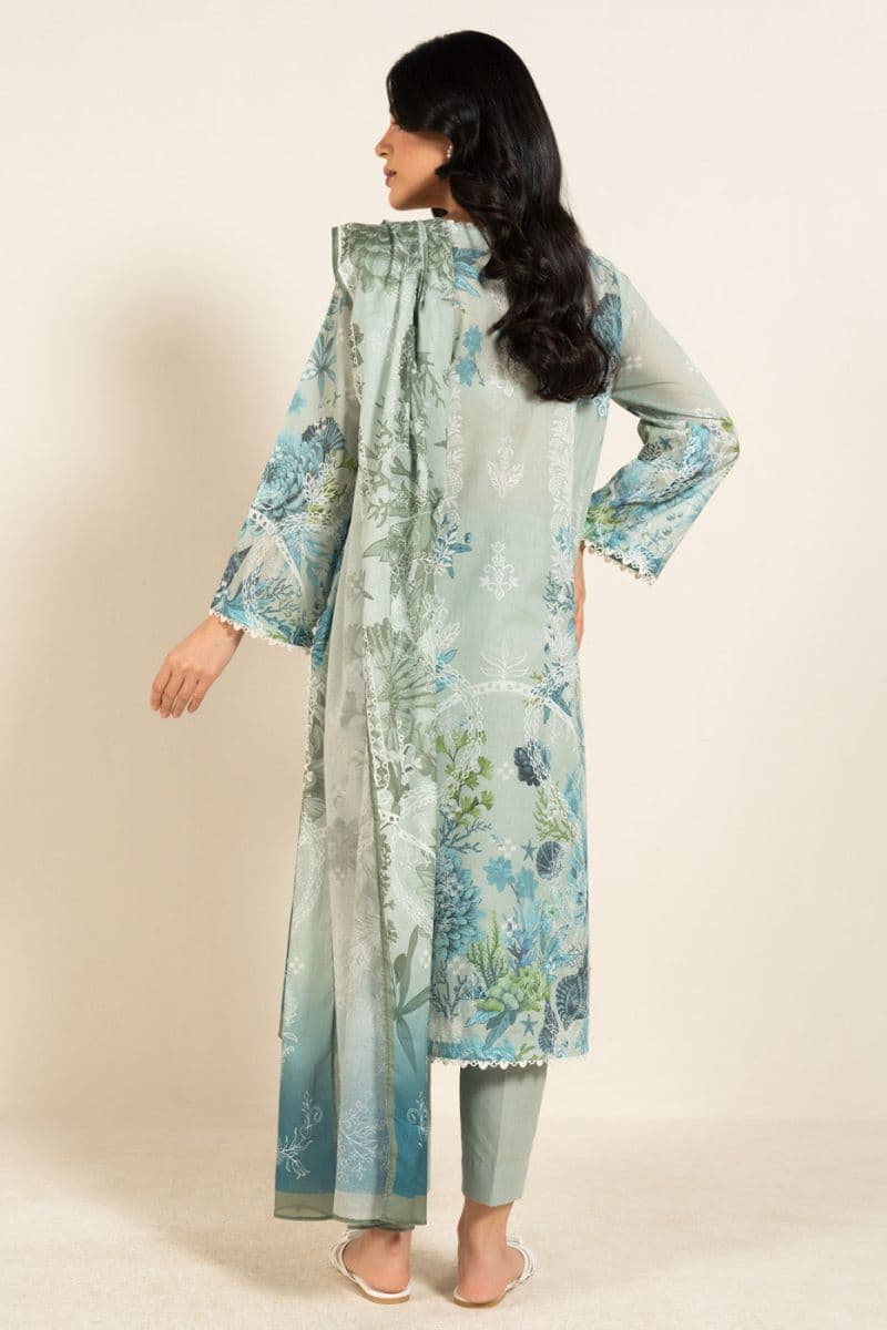 Blue Printed Lawn 2 Piece Dupatta thumbnail