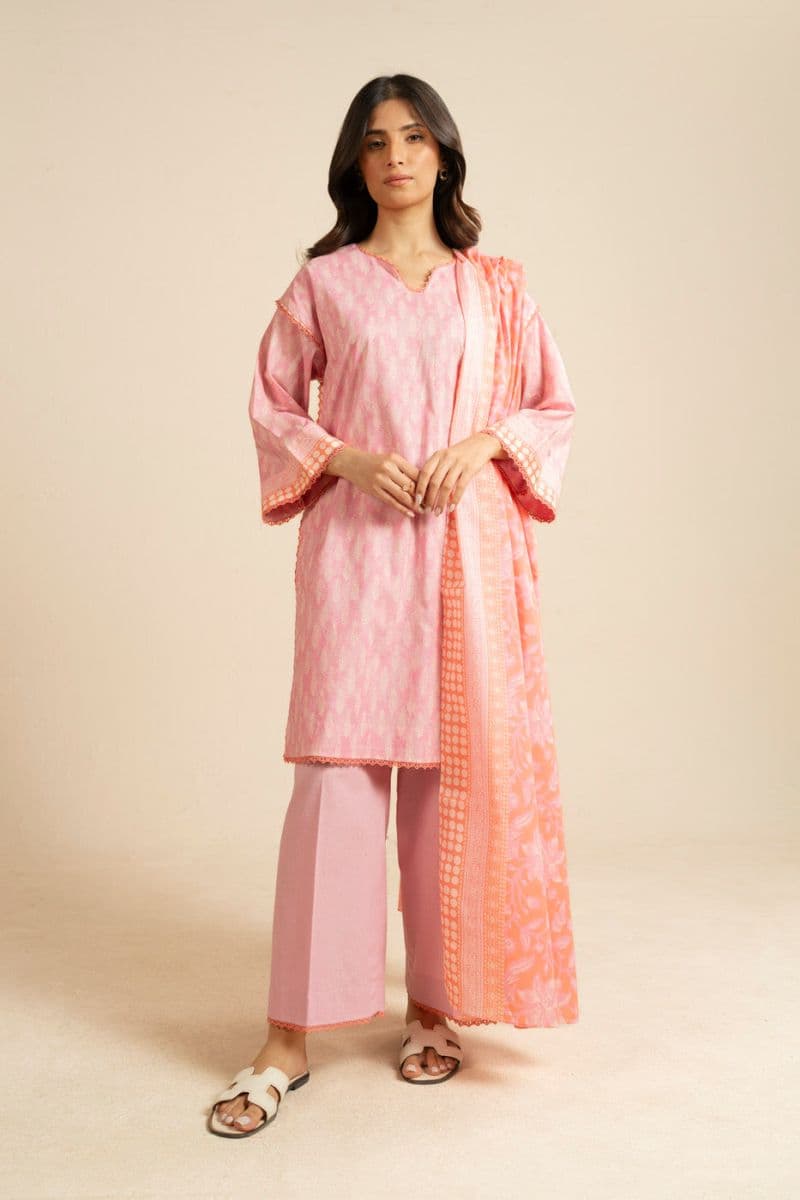 Pink Printed Lawn 3 Piece Unstitched Suit thumbnail