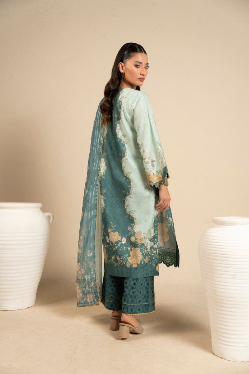 Sea Green Embroidered Cotton Filament 3 Piece Unstitched Suit thumbnail