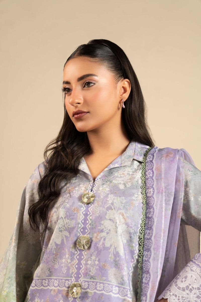 Lilac Embroidered Cotton Filament 3 Piece Unstitched Suit thumbnail