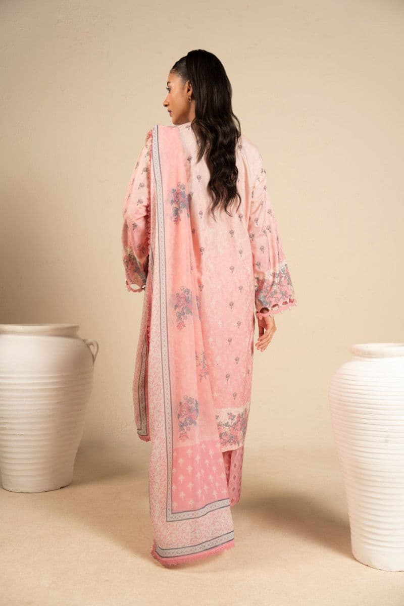 Pink Embroidered Cotton Filament 3 Piece Unstitched Suit thumbnail