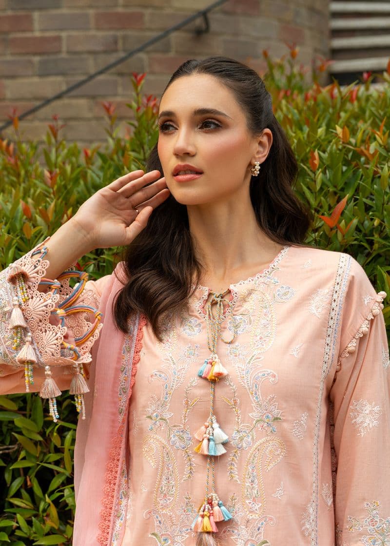 Peach Embroidered Lawn 3 Piece Unstitched Suit thumbnail