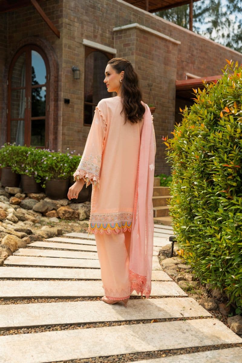 Peach Embroidered Lawn 3 Piece Unstitched Suit thumbnail