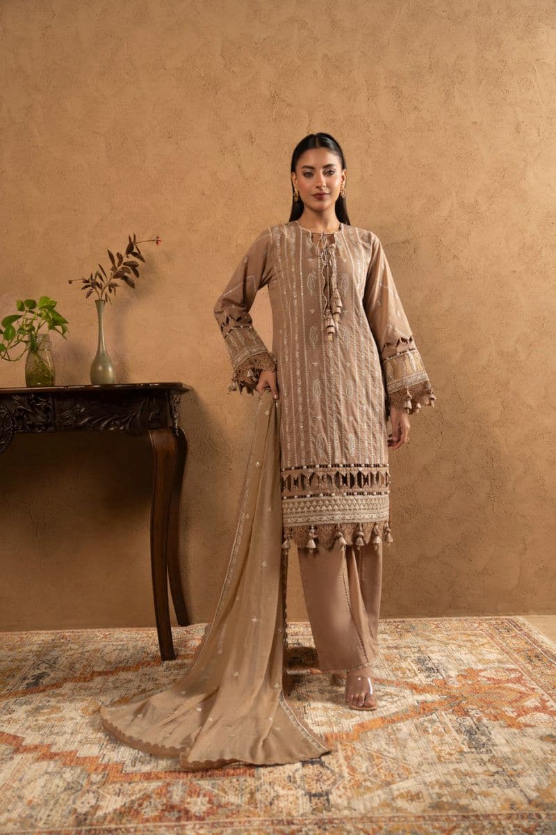 Fawn Embroidered Lawn 3 Piece Unstitched Suit thumbnail