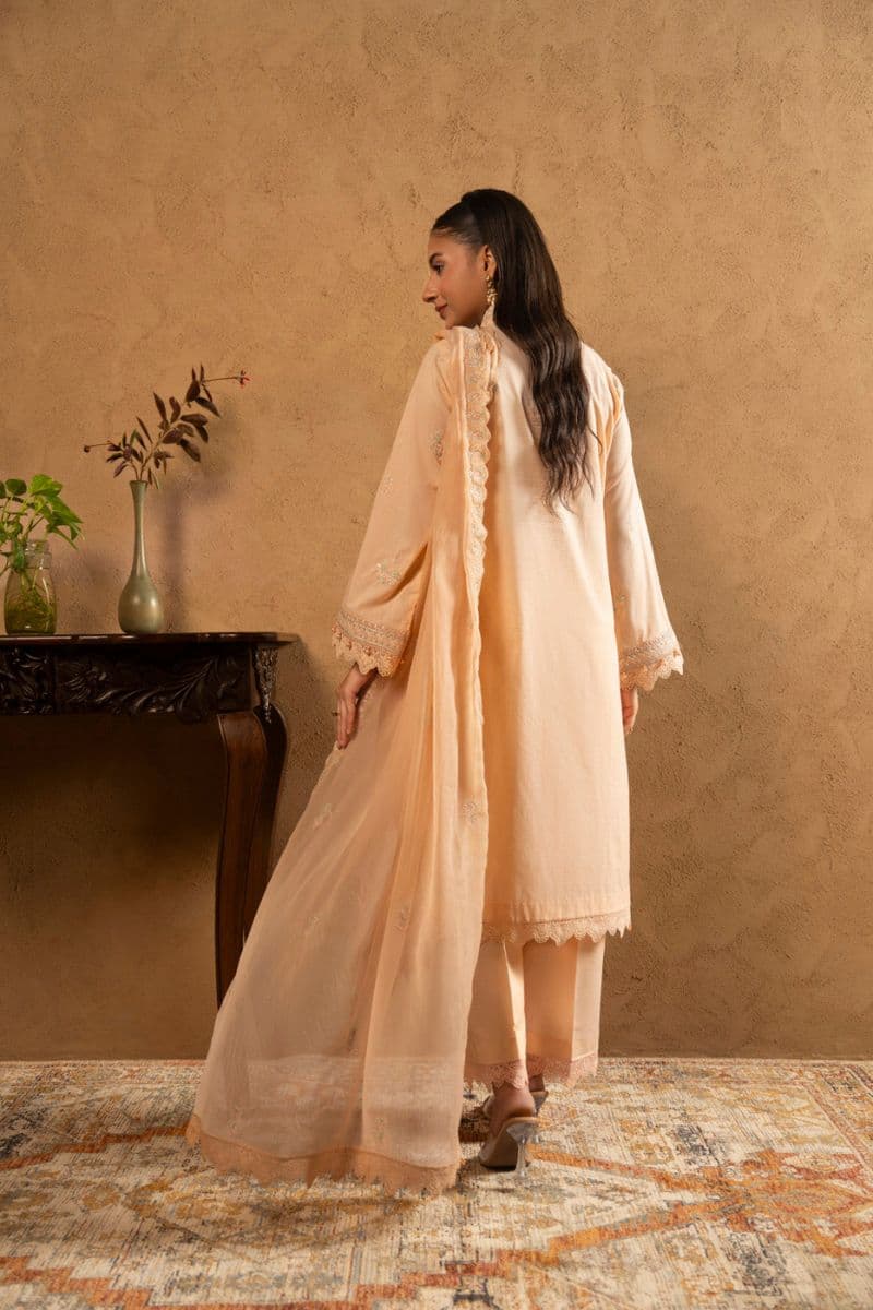 Peach Embroidered Lawn 3 Piece Unstitched Suit thumbnail