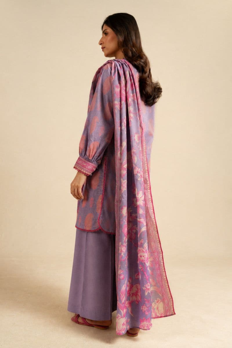 Purple Printed Lawn 3 Piece Unstitched Suit thumbnail