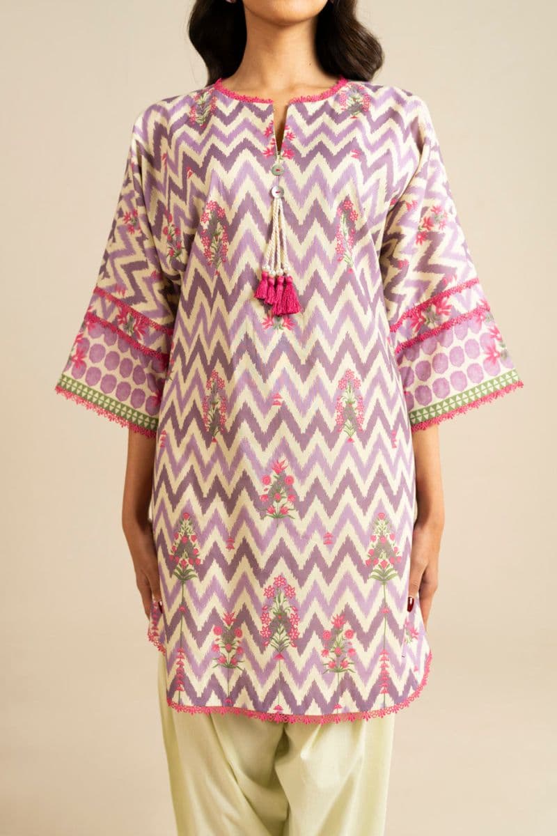 Purple Printed Lawn 3 Piece Unstitched Suit thumbnail