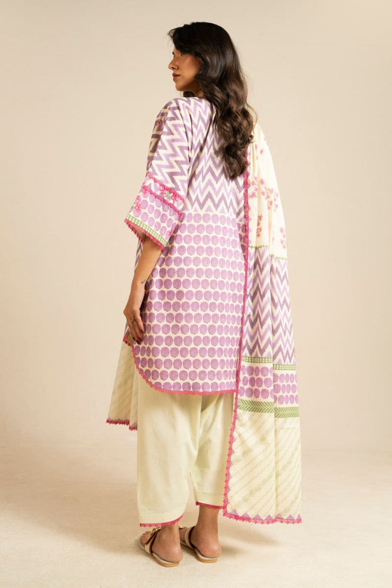 Purple Printed Lawn 3 Piece Unstitched Suit thumbnail