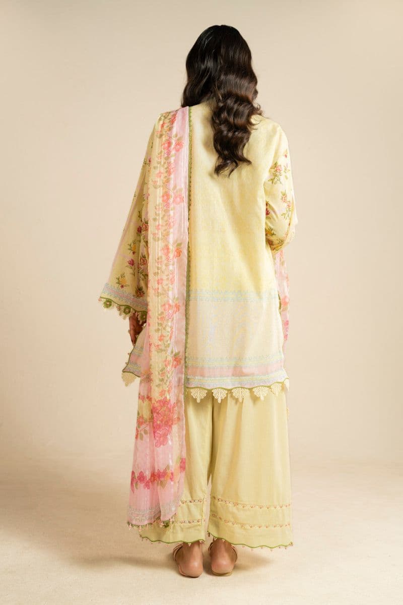 Yellow Printed Lawn 3 Piece Unstitched Suit thumbnail